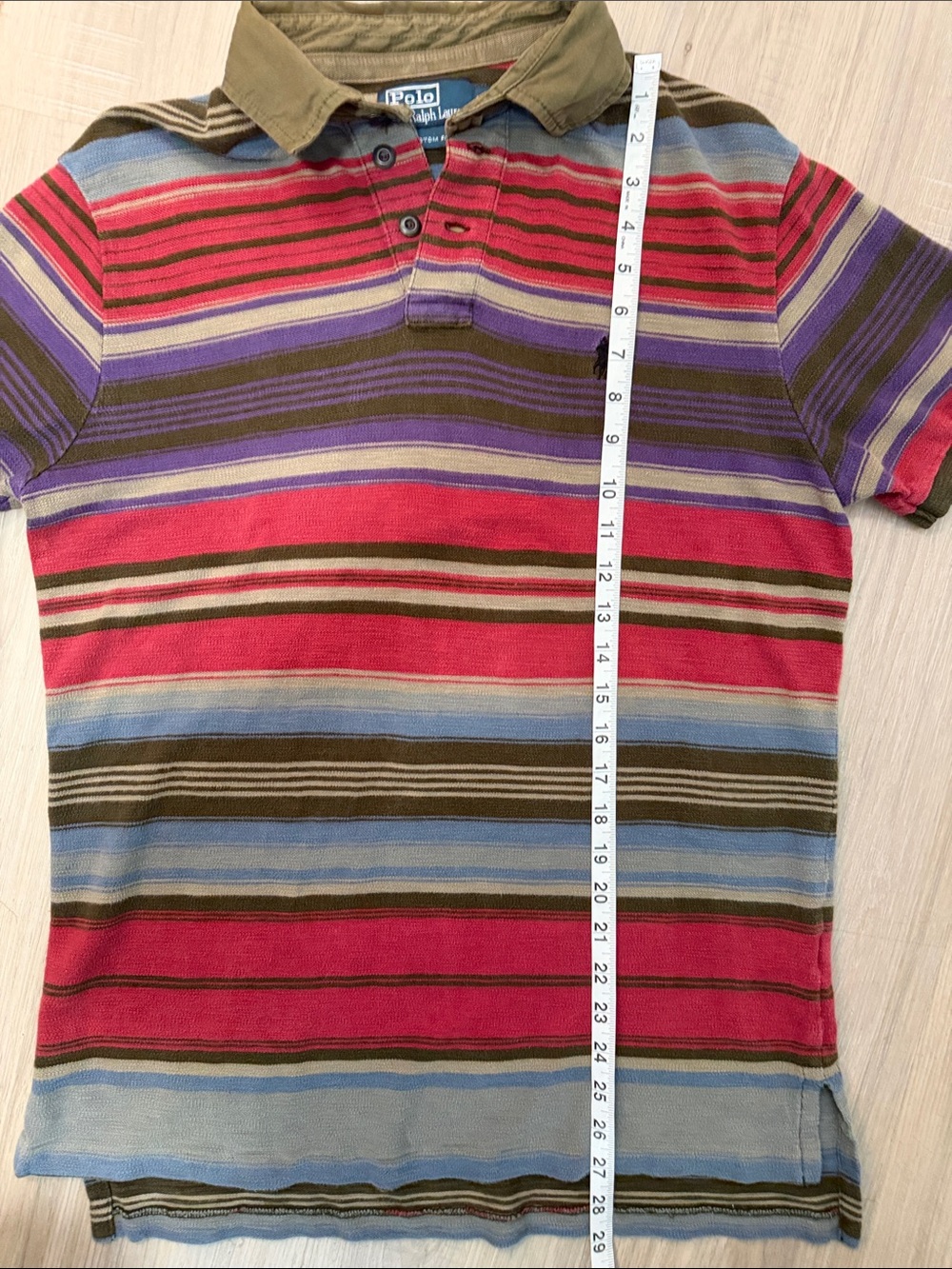 Vintage Ralph Lauren Silver Label Custom Fit Striped Polo.  Sz M - Picture 6 of 8